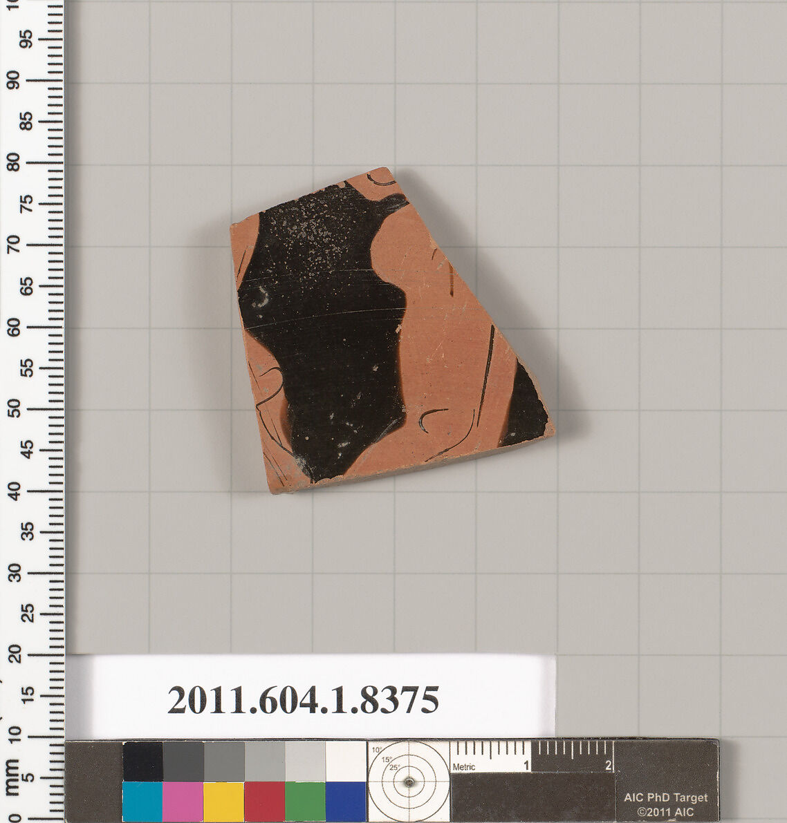 Terracotta fragment of a kylix (drinking cup), Terracotta, Greek, Attic