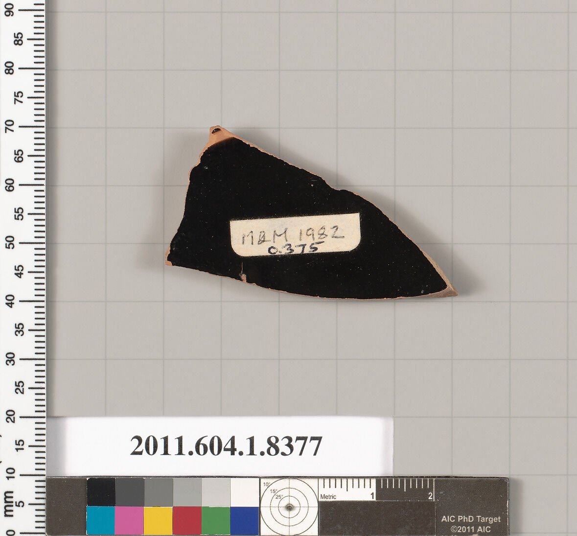 Terracotta fragment of a kylix (drinking cup), Terracotta, Greek, Attic