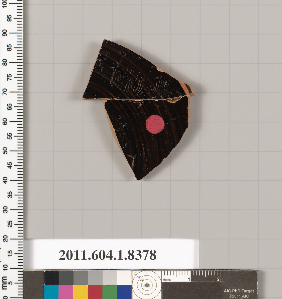 Terracotta fragment of a kylix (drinking cup), Terracotta, Greek, Attic