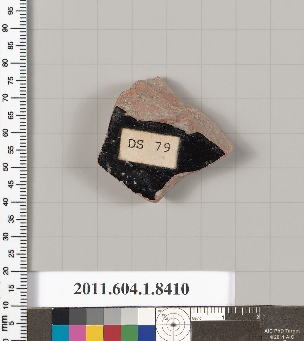 Terracotta fragment of a kylix (drinking cup), Terracotta, Greek, Attic