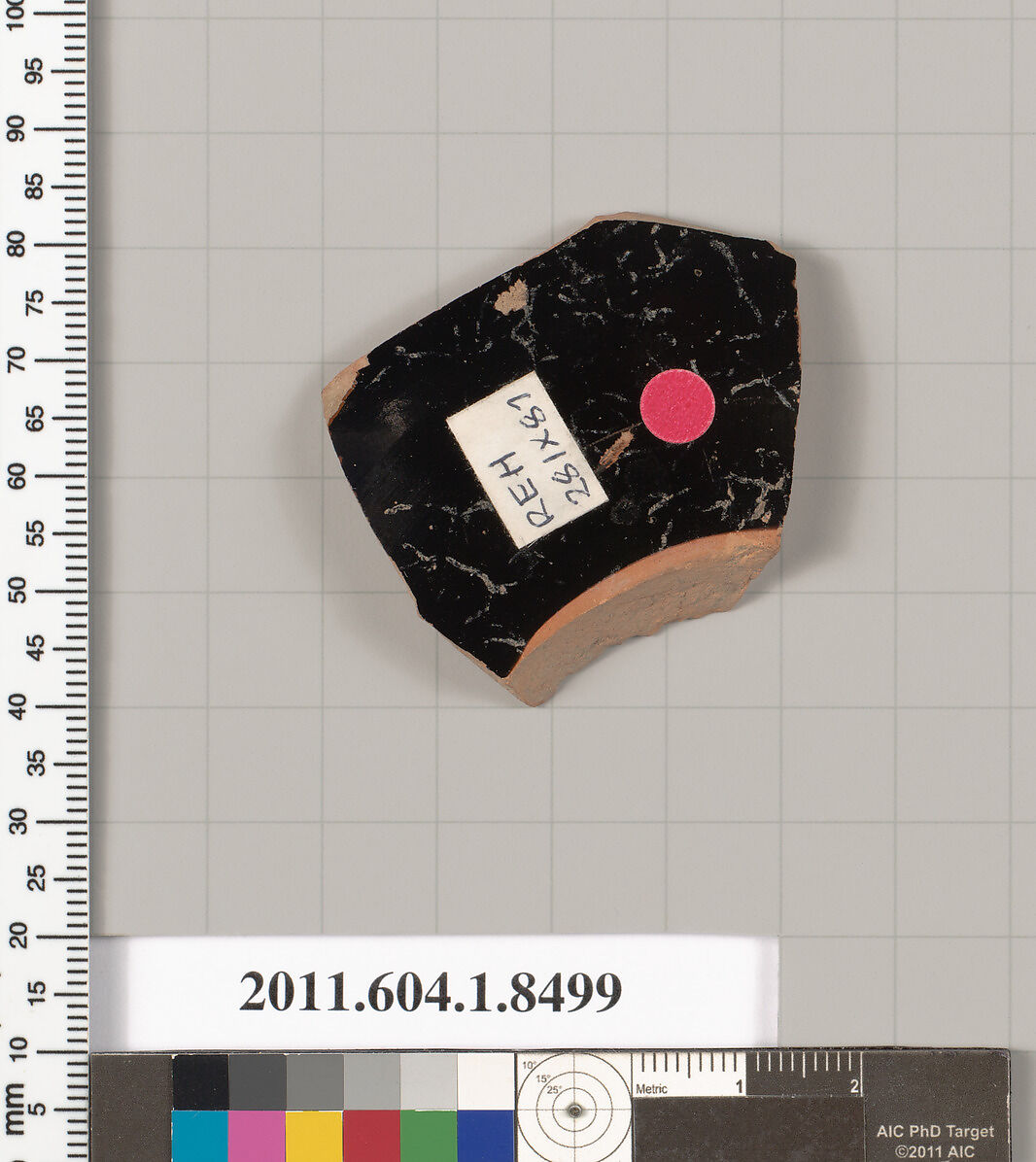 Terracotta fragment of a stemless kylix (drinking cup), Terracotta, Greek, Attic
