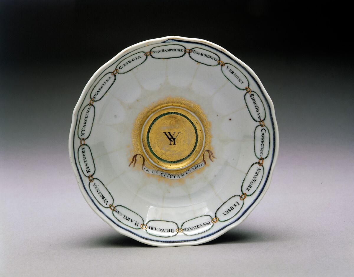 Saucer, Porcelain, Chinese, for American market 