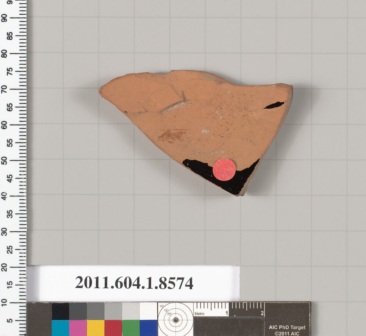 Terracotta fragment of a kylix (drinking cup), Terracotta, Greek, Attic