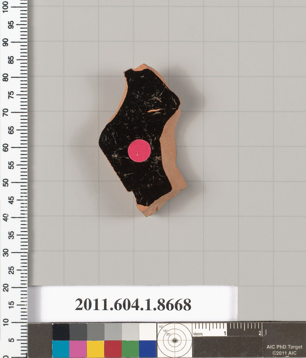 Terracotta rim fragment of a stemless? kylix (drinking cup), Terracotta, Greek, Attic