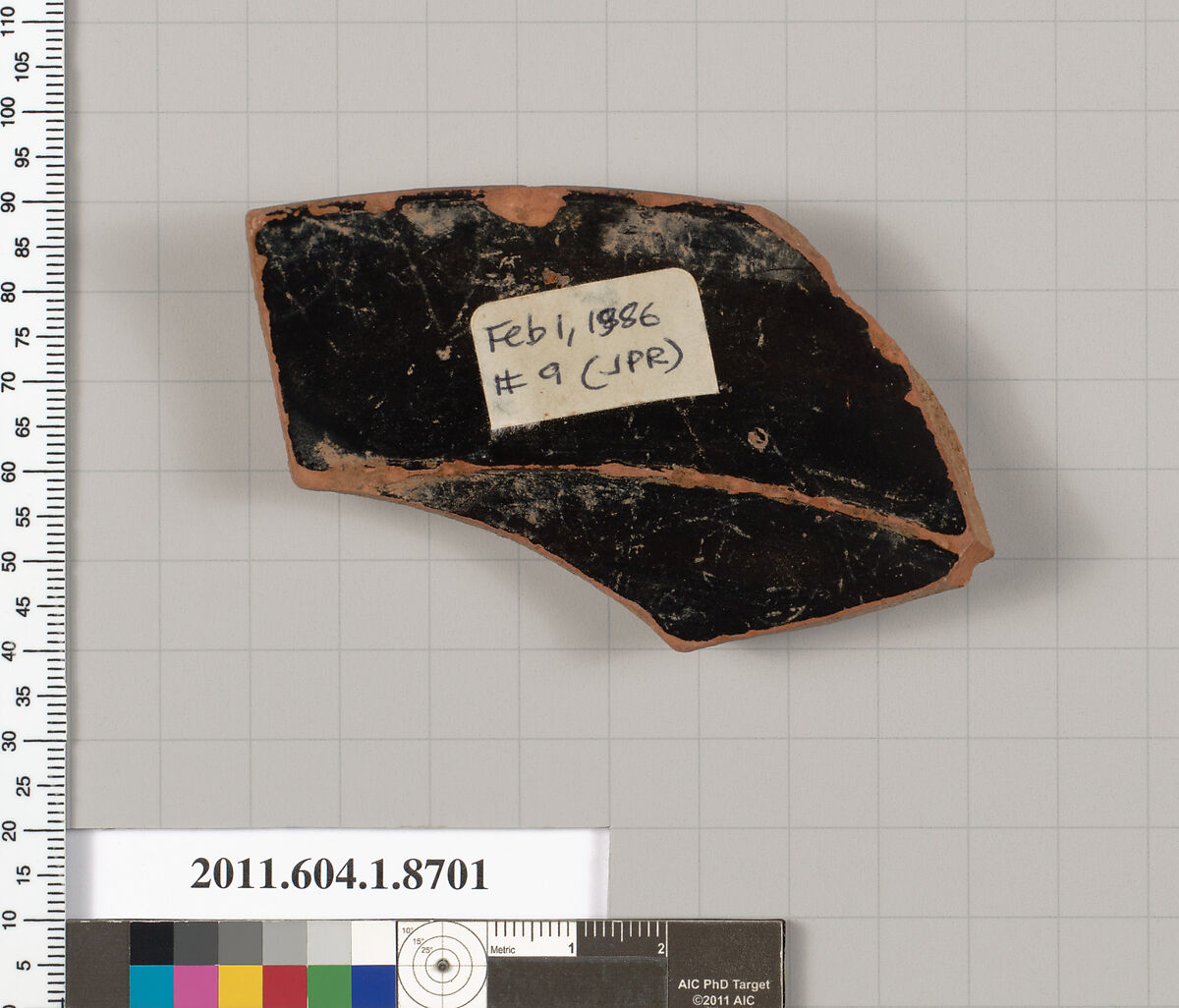 Terracotta rim fragment of a stemless kylix (drinking cup), Terracotta, Greek, Attic