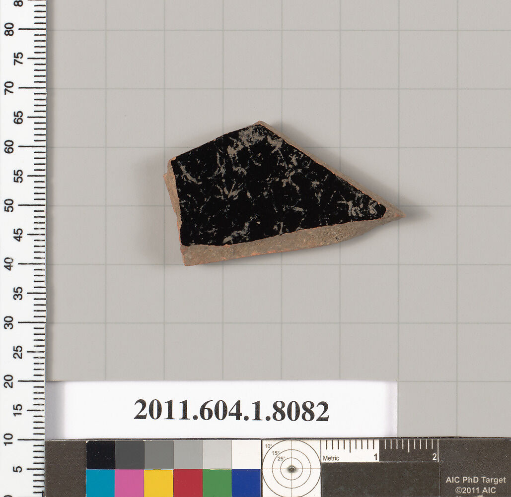 Terracotta fragment of a kylix (drinking cup), Terracotta, Greek, Attic