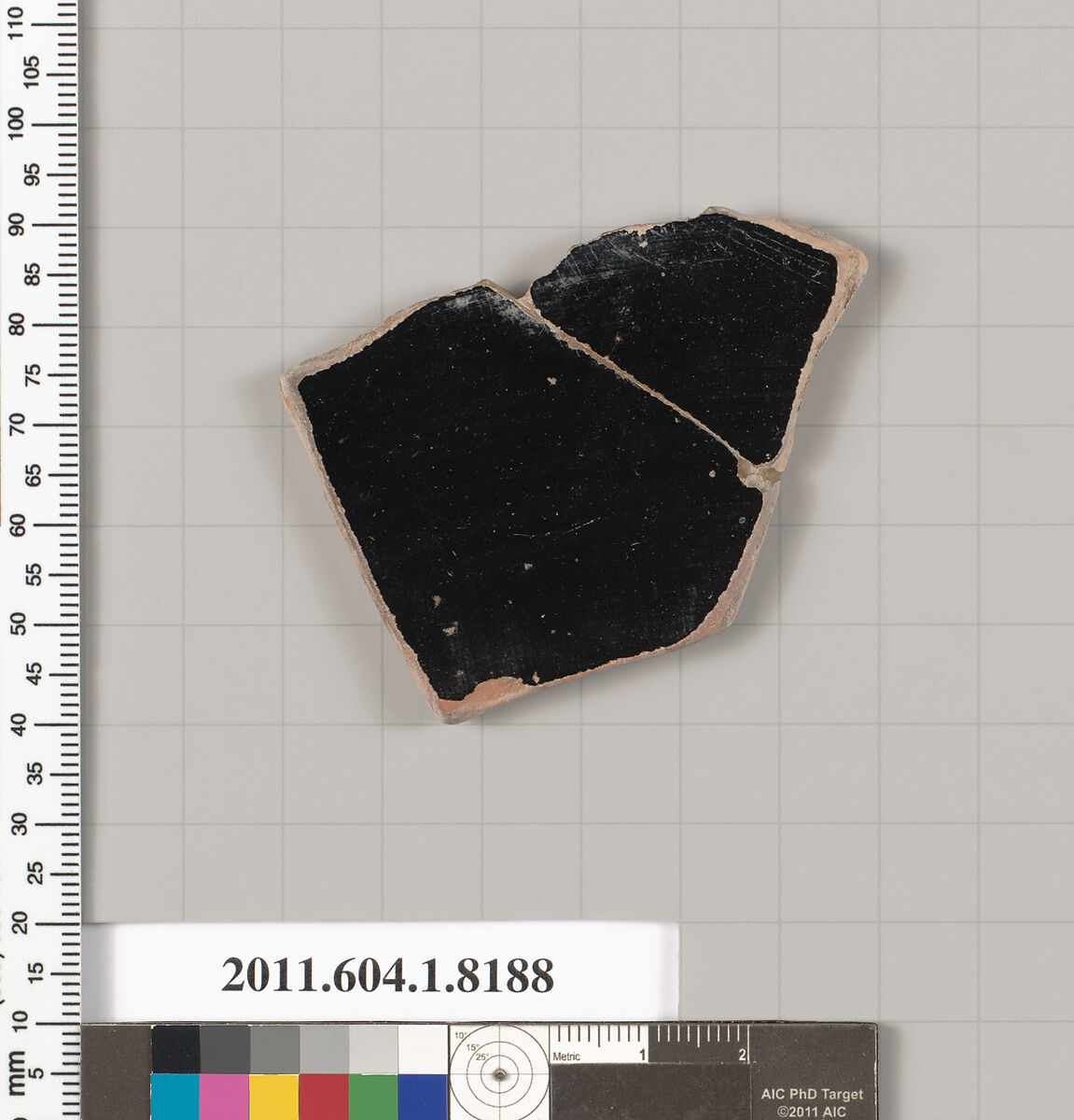 Terracotta fragment of a kylix (drinking cup), Terracotta, Greek, Attic
