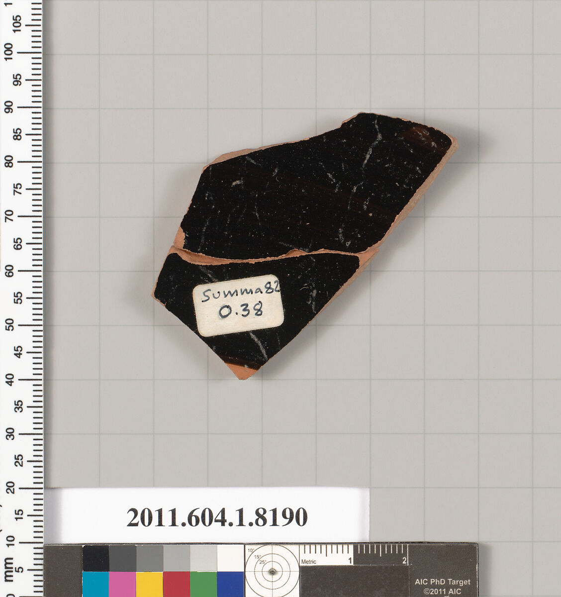 Terracotta fragment of a kylix (drinking cup), Terracotta, Greek, Attic