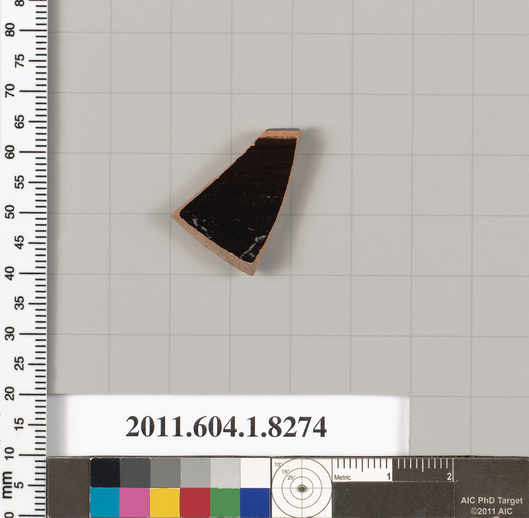 Terracotta rim fragment of a kylix (drinking cup), Terracotta, Greek, Attic
