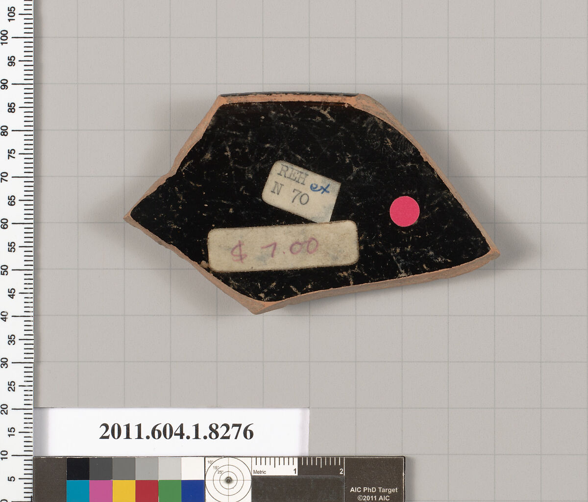 Terracotta rim fragment of a kylix (drinking cup), Terracotta, Greek, Attic