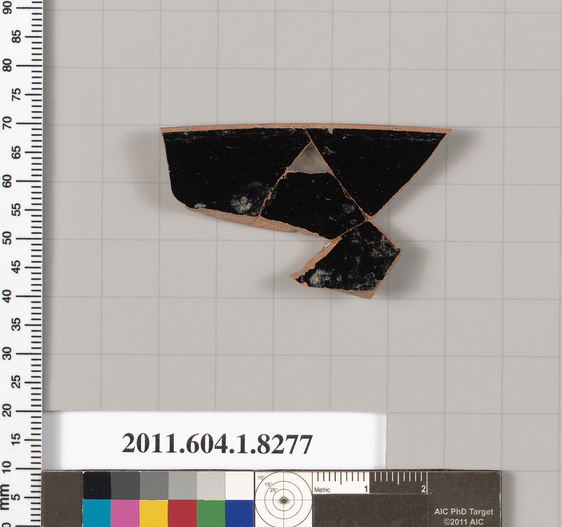 Terracotta rim fragment of a kylix (drinking cup), Terracotta, Greek, Attic