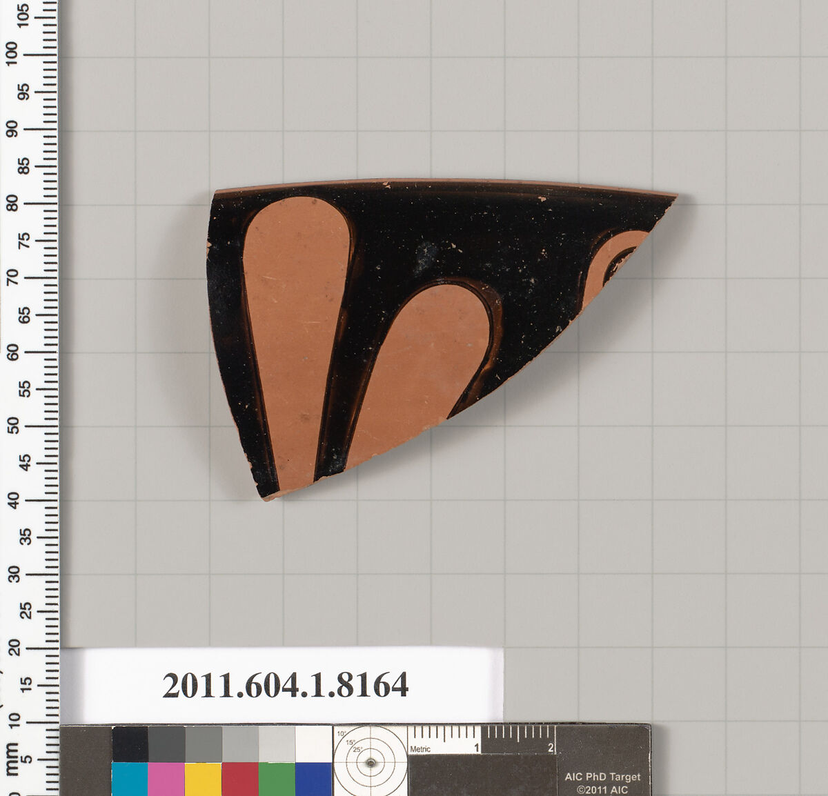 Terracotta rim fragment of a kylix (drinking cup), Attributed to Oltos [DvB], Terracotta, Greek, Attic 