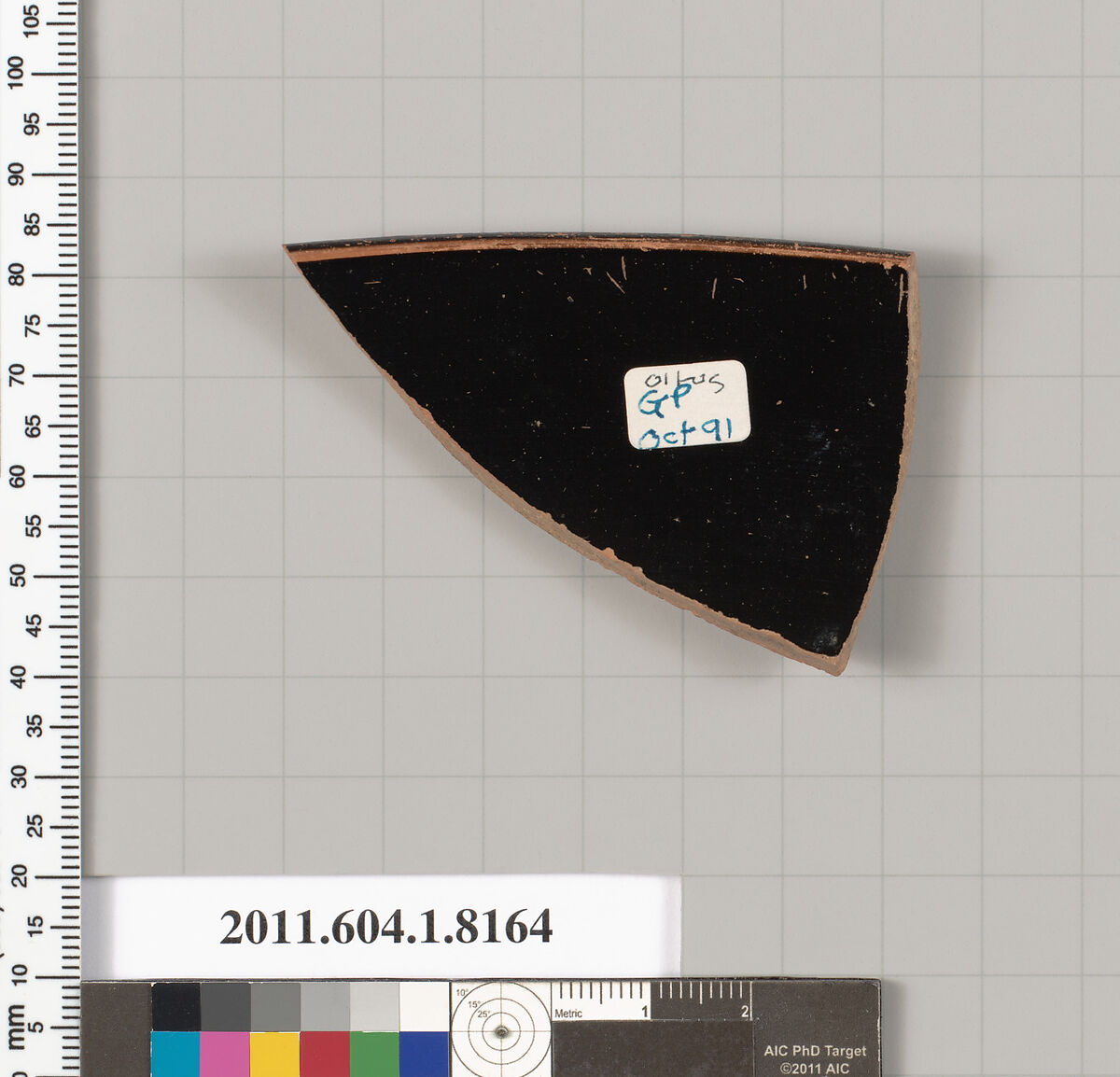 Terracotta rim fragment of a kylix (drinking cup), Attributed to Oltos [DvB], Terracotta, Greek, Attic