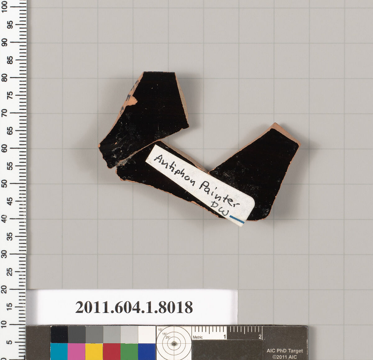 Terracotta rim fragment of a kylix (drinking cup), Attributed to the Antiphon Painter [Dyfri Williams], Terracotta, Greek, Attic