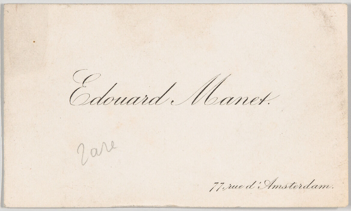 Edouard Manet, calling card, Anonymous, Engraving 