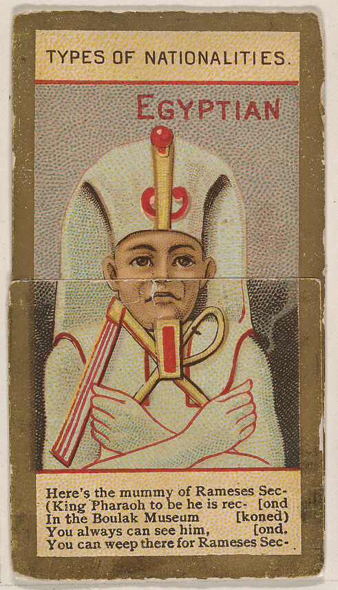Egyptian, from Types of Nationalities (N240) issued by Kinney Bros., Issued by Kinney Brothers Tobacco Company, Commercial color lithograph 