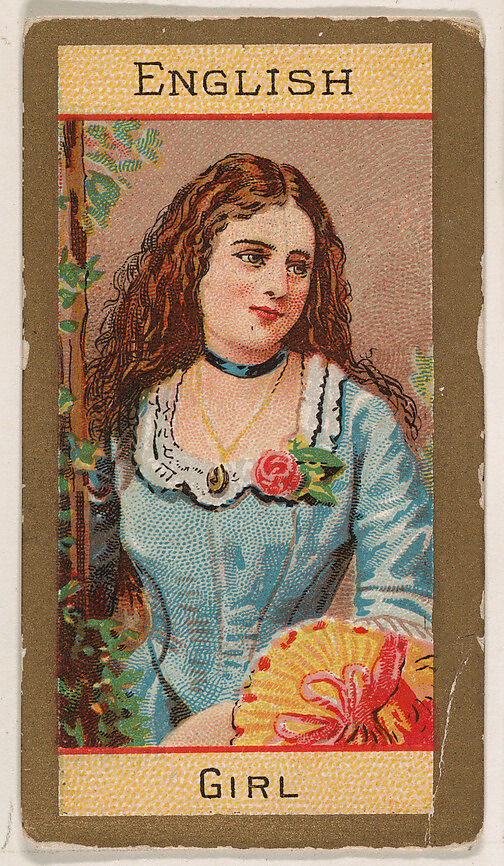 English Girl, from Types of Nationalities (N240) issued by Kinney Bros., Issued by Kinney Brothers Tobacco Company, Commercial color lithograph 