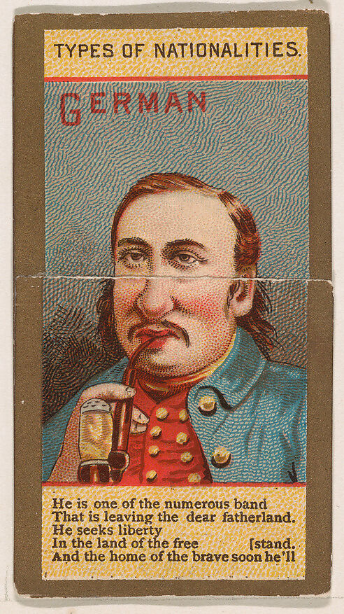 German, from Types of Nationalities (N240) issued by Kinney Bros., Issued by Kinney Brothers Tobacco Company, Commercial color lithograph 