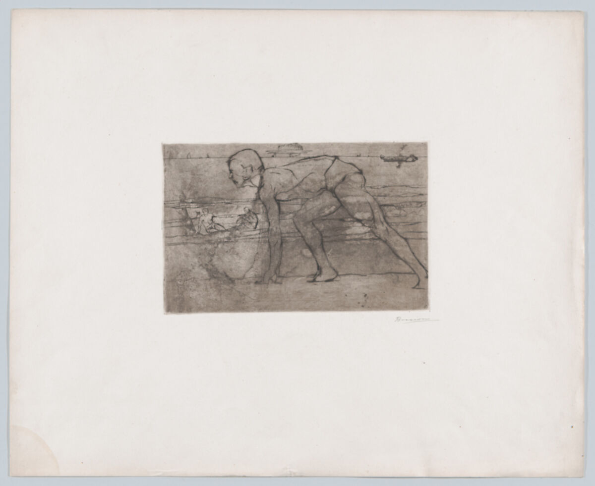 The Athlete, Umberto Boccioni (Italian, Reggio 1882–1916 Sorte), Drypoint 