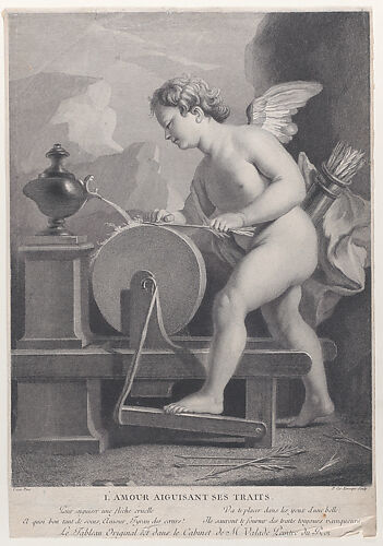 Cupid Sharpening His Arrows