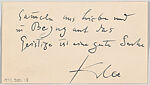 Paul Klee, calling card, Anonymous, Engraving