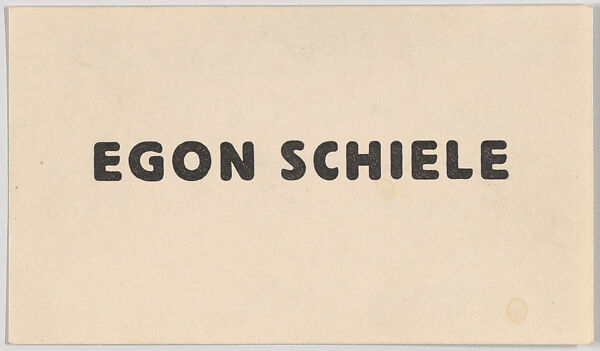 Egon Schiele, calling card, Anonymous, Letterpress 