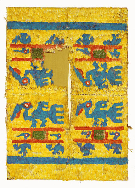 Tabard with Pelicans, Feathers on cotton , Chimú 