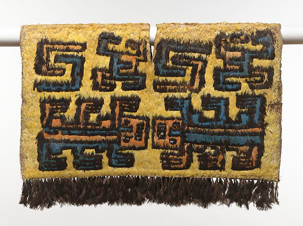 Tabard with Lizard-Like Creatures, Feathers on cotton                       , Nasca 