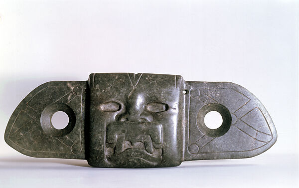 Winged Pectoral with Maya Hieroglyphic Text, Quartzite or serpentinite, Olmec and Maya 