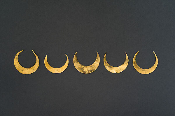 Crescent-Shaped Ornaments, Gold, Maya 