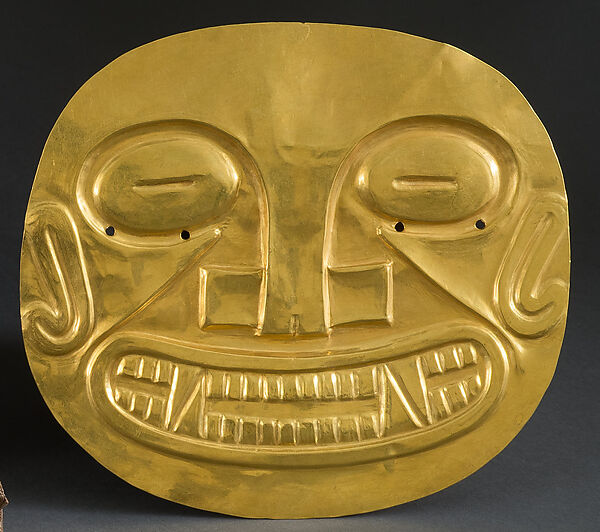 Plaque with Human Face, Gold, Coclé 