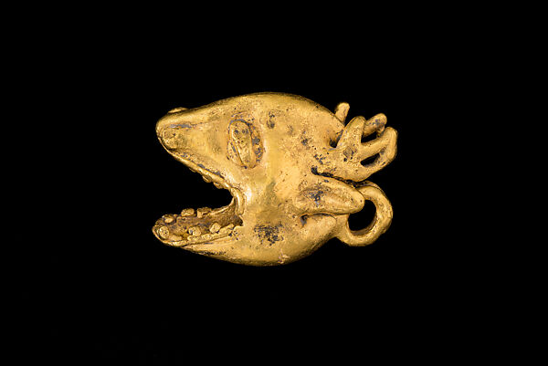 Deer-Head Bell Pendant, Gold, Veraguas-Chiriquí 