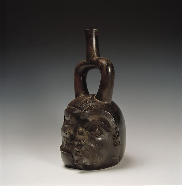 Stirrup-Spout Bottle, Ceramic, Cupisnique 