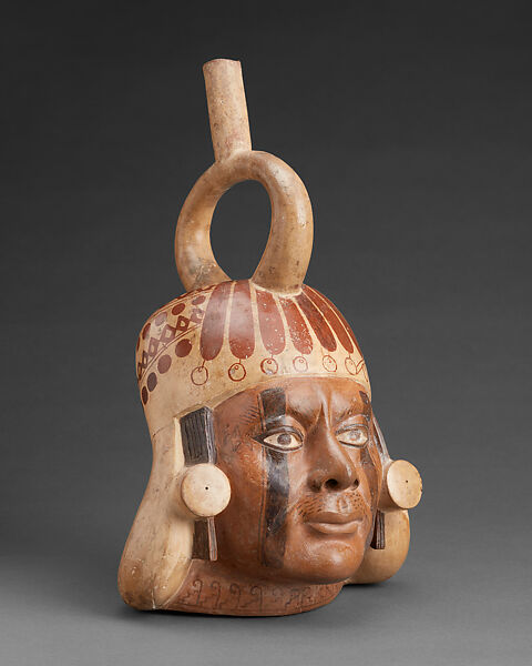 Portrait Vessel, Ceramic, pigment, Moche 