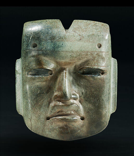 Mask, Hornblende hornfels, Olmec style 