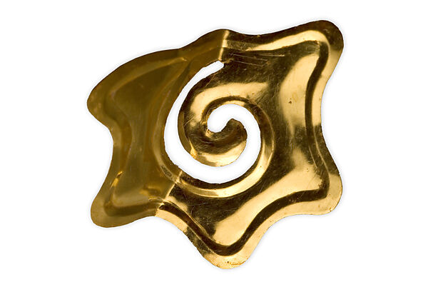 Crosscut Conch-Shell Pendant (Ehecacozcatl), Gold, Mexica 