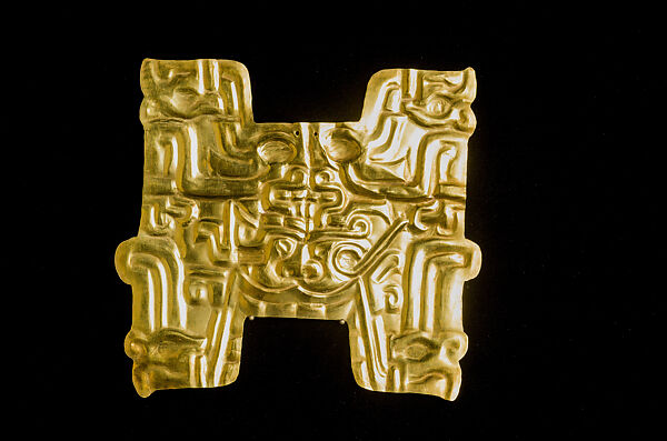 Mouth Mask with Feline Heads, Gold, Cupisnique/Chavín 