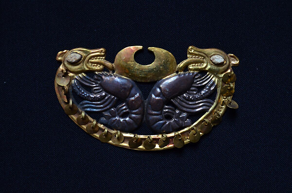 Nose Ornament, Gold, silver, Moche 