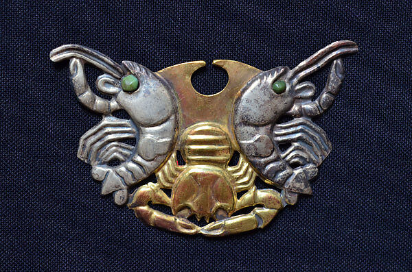 Nose Ornament, Gold, silver, Moche 