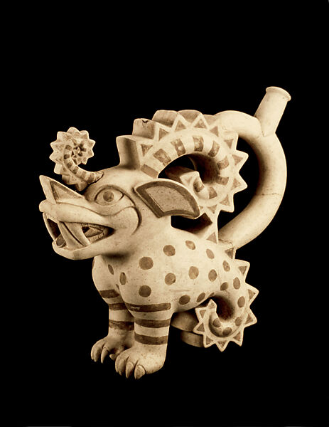 Vessel in the Shape of a Crested Animal, Ceramic, Moche 