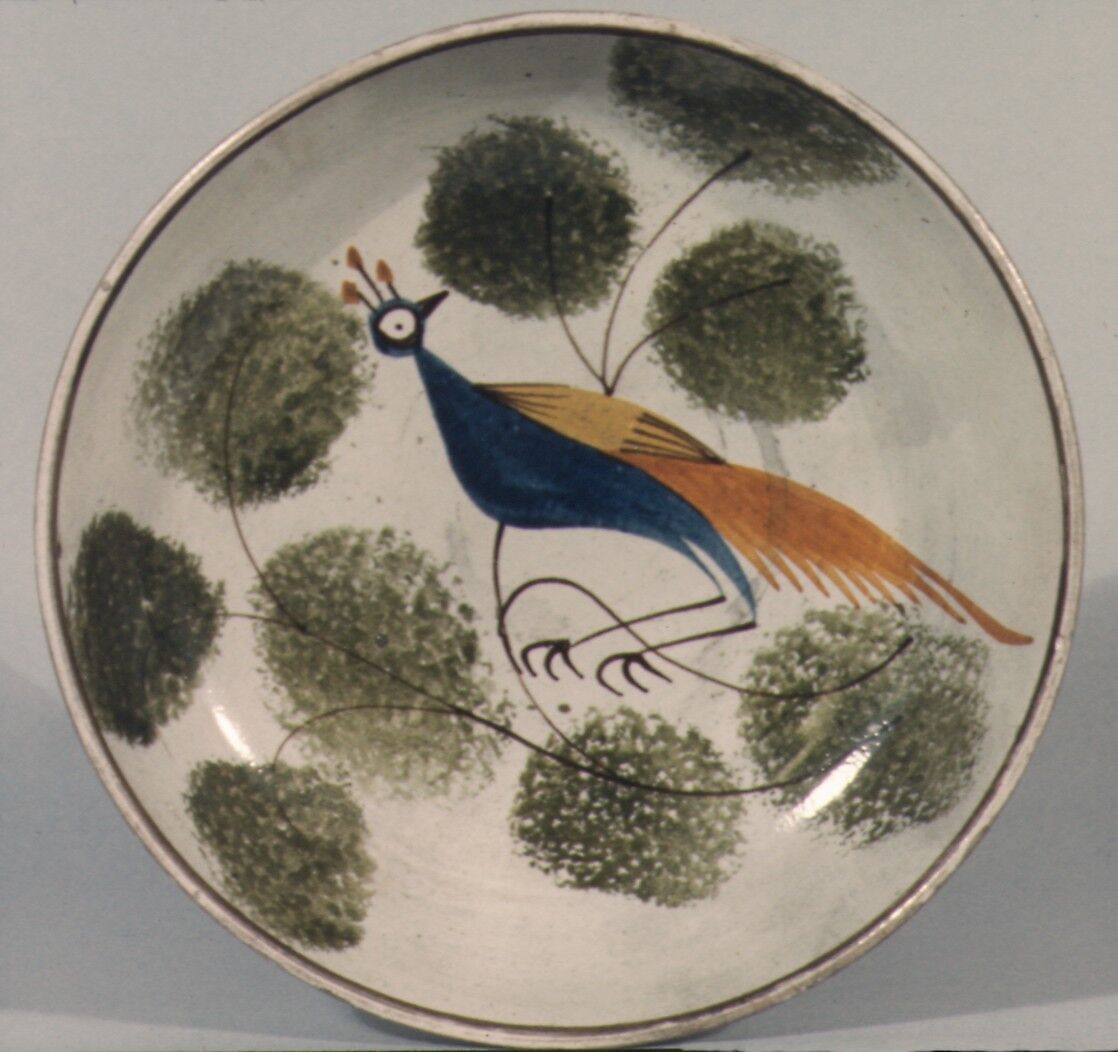 Saucer, Earthenware, spatterware 