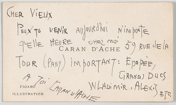 Caran d'Ache, calling card, Anonymous, Letterpress 