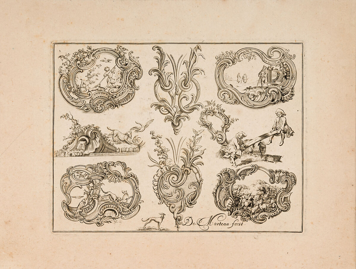 Plate Eleven from Nouveavx Desseins D'Arquebvseries, Gilles Demarteau (French, Liège 1722–1776 Paris), Engraving, French, Paris 
