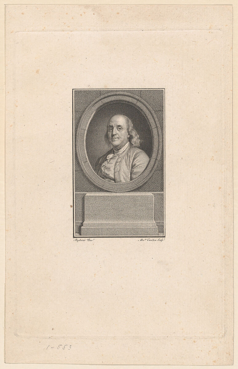 Benjamin Franklin, Pierre Alexandre Tardieu (French, Paris 1756–1844 Paris), Engraving; second state 
