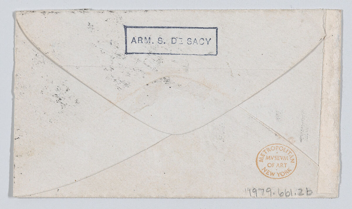 J.A.D. Ingres, calling card envelope, Anonymous, Engraving