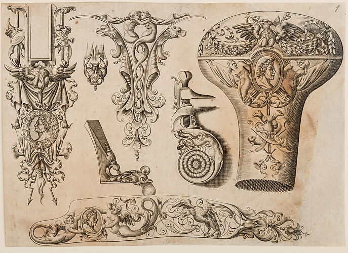 Plate One from Plusieurs Models des plus nouuelles manieres qui sont en usage en l'Art de Arquebuzerie