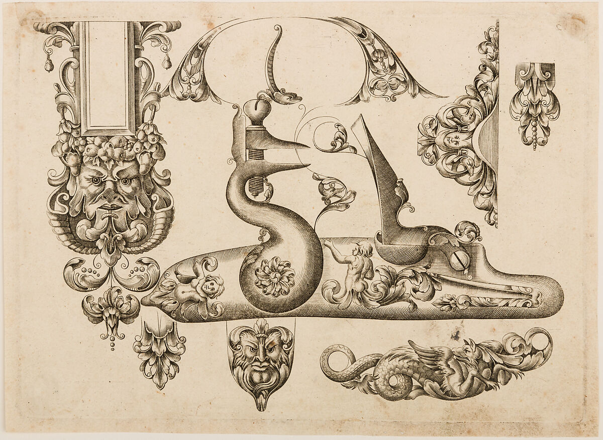 Plate Two from Plusieurs Models des plus nouuelles manieres qui sont en usage en l'Art de Arquebuzerie, C. Jacquinet (French, Paris, active mid-17th century), Engraving, French, Paris 