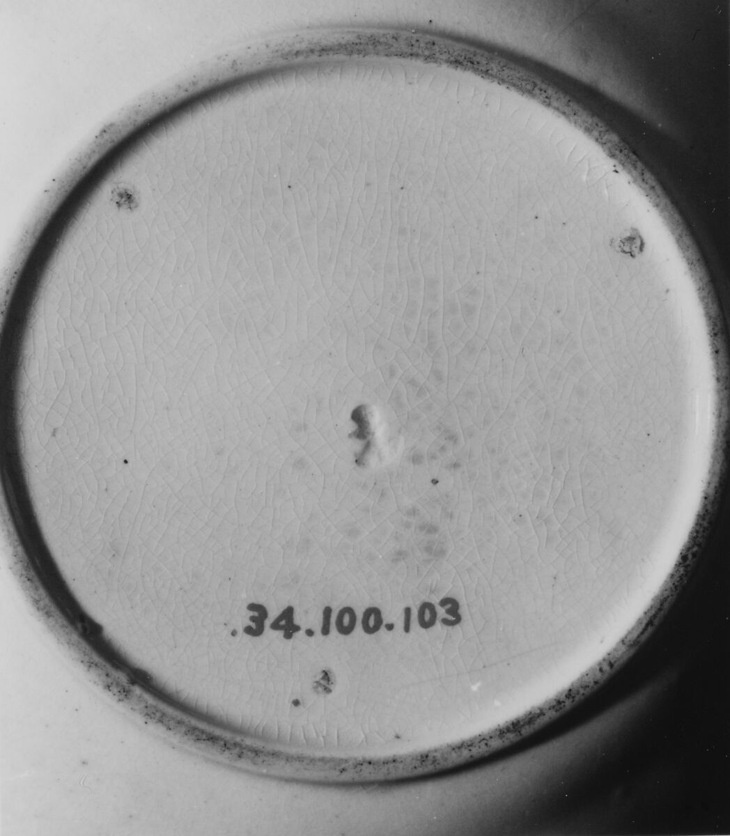 Saucer, Earthenware, spatterware