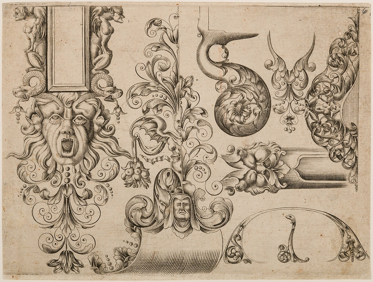 Plate Six from Plusieurs Models des plus nouuelles manieres qui sont en usage en l'Art de Arquebuzerie, C. Jacquinet (French, Paris, active mid-17th century), Engraving, French, Paris 