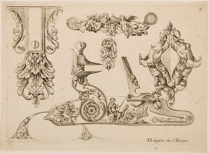 Plate Seven from Plusieurs Models des plus nouuelles manieres qui sont en usage en l'Art de Arquebuzerie